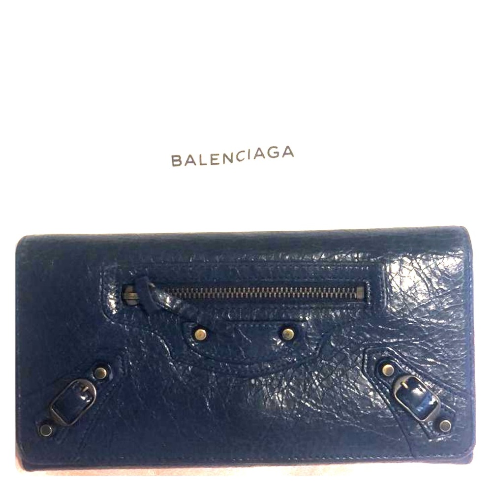 Balenciaga Classic Flap-top Wallet Navy